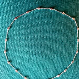 16” Sterling silver oval faceted bead necklace.